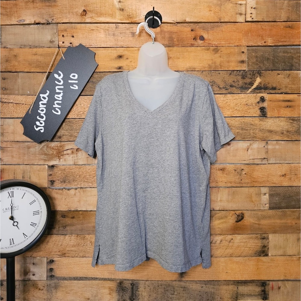 SALE-Eddie Bauer women's medium gray minimalist short sleeve top size xxl